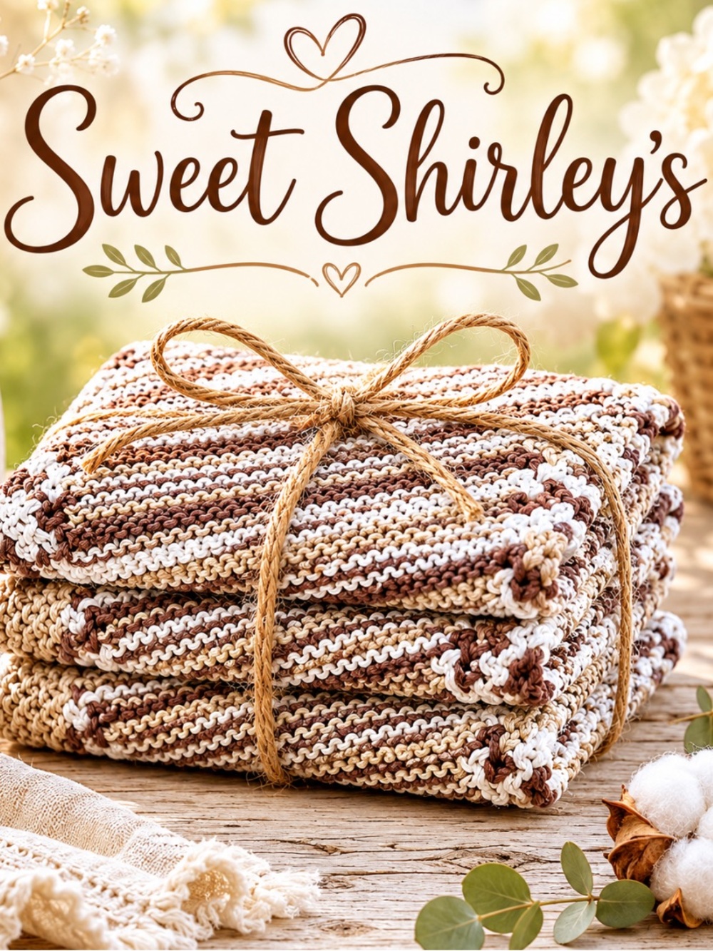 Bundle of 3 Sweet Shirley’s “Woodland Linen” Dishcloth